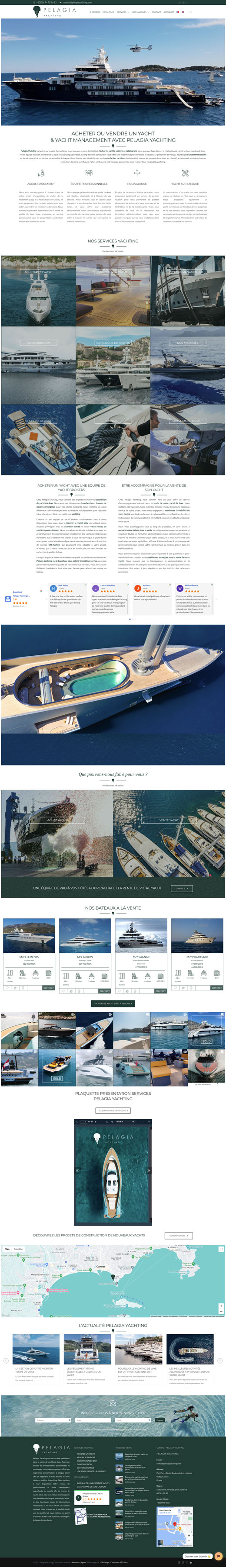 Création site internet Pelagia Yachting | Yachts à vendre