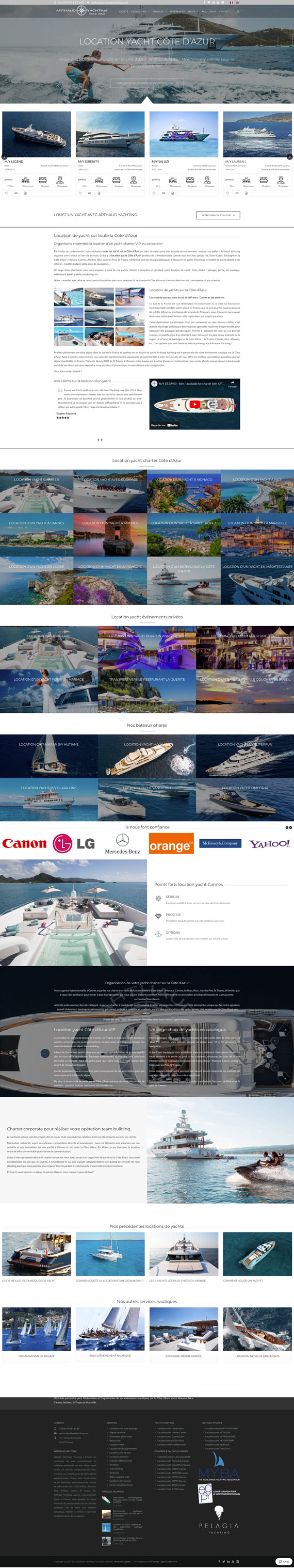 Création site internet de Arthaud Yachting – Agence nautique