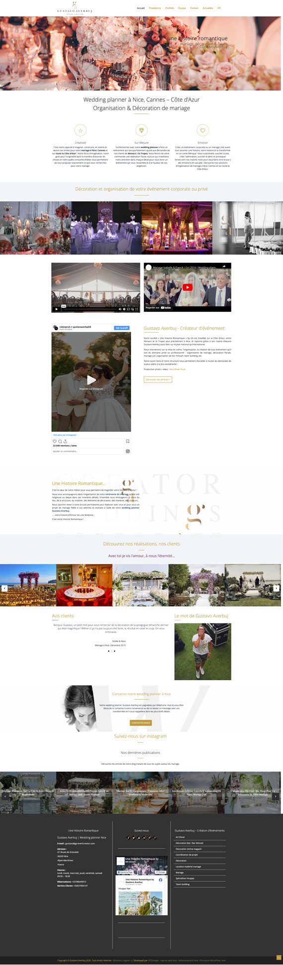 Création site internet de Gustavo Averbuj – Wedding planner Nice