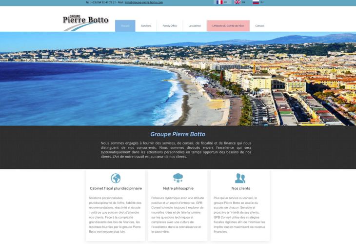 Création site internet Groupe Pierre Botto – Cabinet fiscal