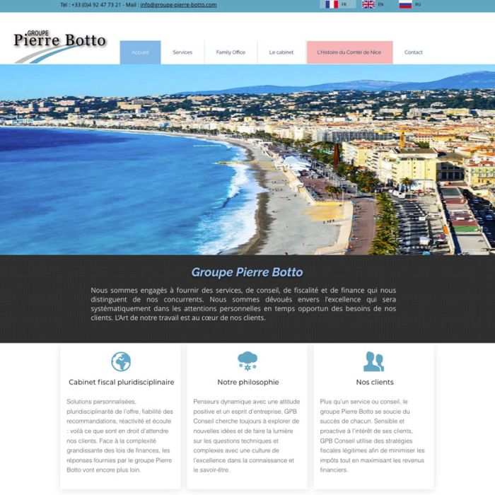 Création site internet Groupe Pierre Botto – Cabinet fiscal