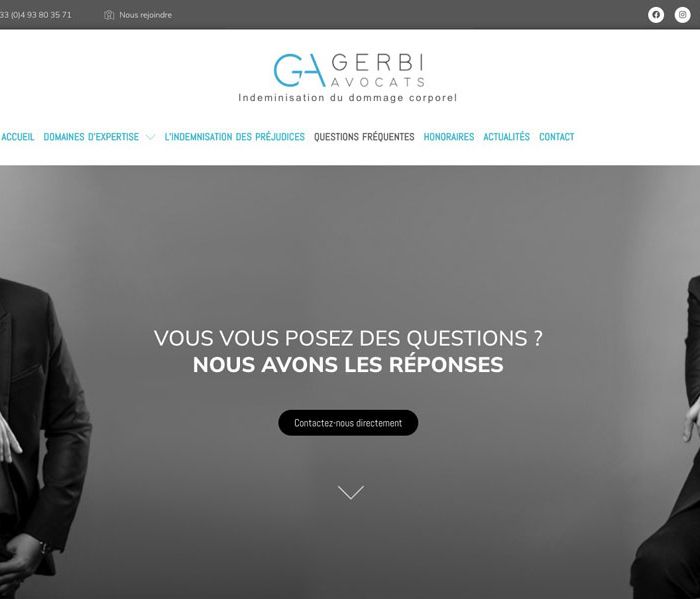 Création site internet Gerbi Avocats – Cabinet avocat Nice