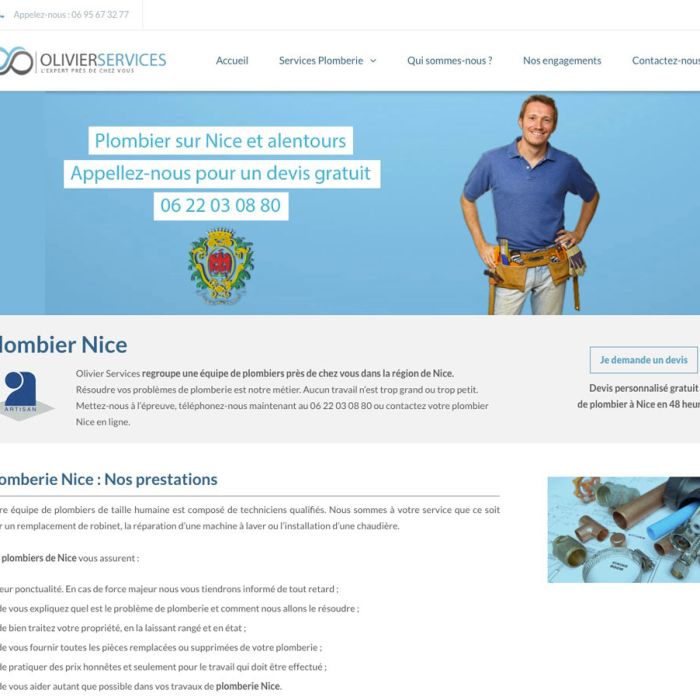 Creation site internet Olivier Services – Plomberie Nice